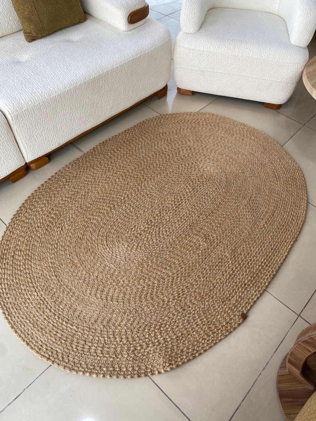 Düz doku oval halı